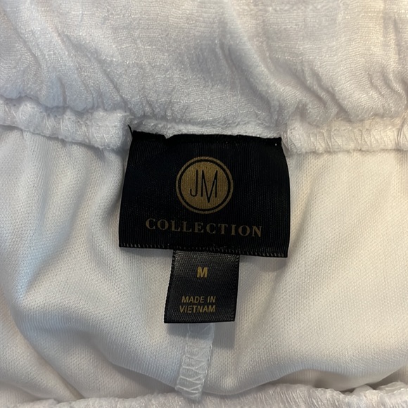 JM Collection White pull-on style lined-flowy pants - Picture 8 of 9